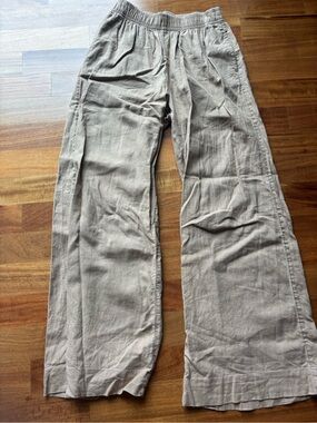 A+F Relaxed Linen-Blend Pants - Light Taupe XS
